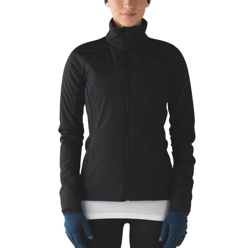 Lululemon Women's‎ Long Sleeve Stretch Run for Cold Full Zip Jacket Black Size 6
